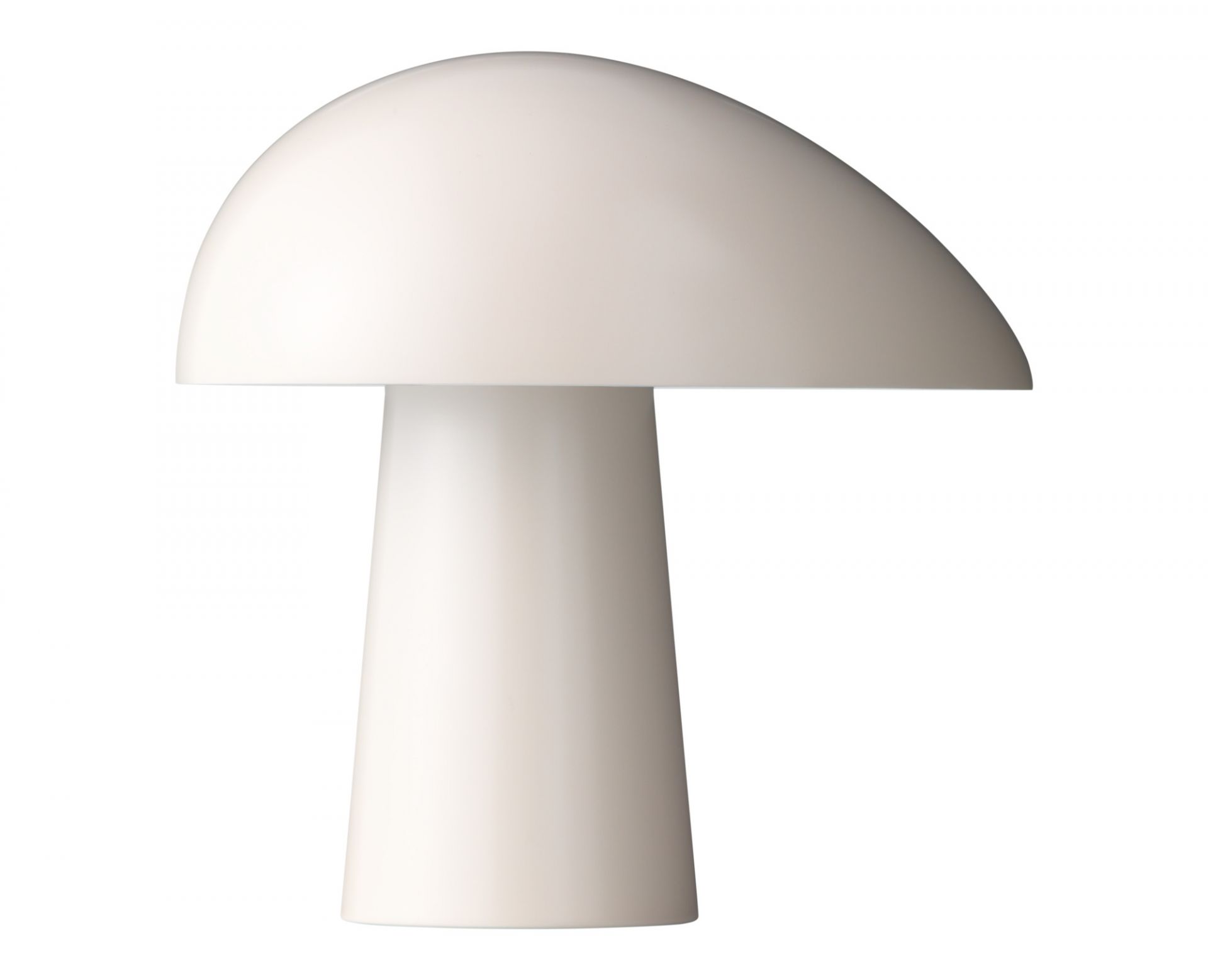 Weiße Night Owl Tischleuchte von Fritz Hansen, modernes Design für Nachttisch oder Schreibtisch.